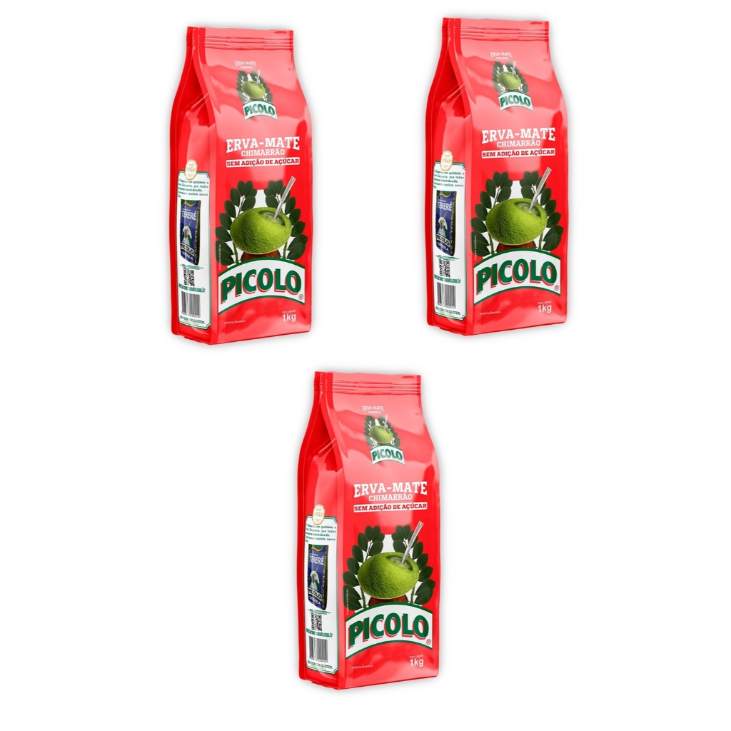 Kit 03 pcts Erva-Mate Picolo Tradicional 01 Kg cada
