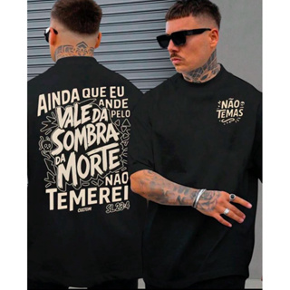 Camiseta T-shirt Cristã Gospel blusa Versículo Camisa 100% Algodão Unissex em Oferta na Shopee