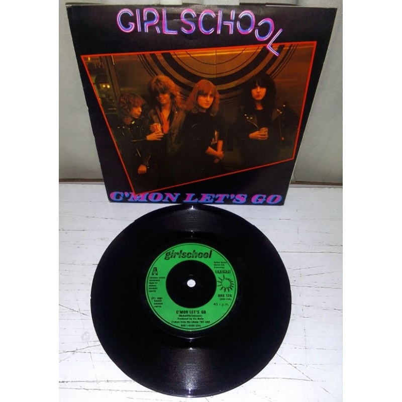 LP Girlschool - C'mon let's go 7" ( Motorhead, Iron Maiden, Saxon, Black Sabbath, Acid, Venom )