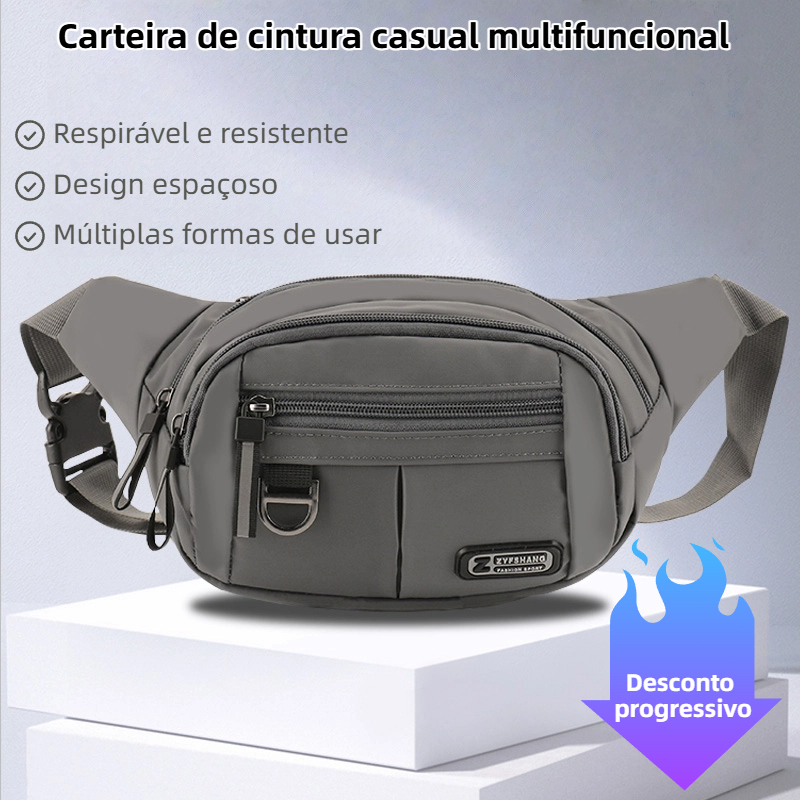 Pochete Masculina Impermeável com Alça Ajustável Estilosa Resistente e Versátil para Uso Diário