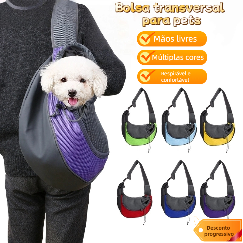 Bolsa de Ombro para Pet Cachorro e Gato Transversal Confortável e Prática para Transporte de Animais