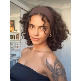 faixa de cabelo headband acessórios de cabelo poliamida premium elastica preta branca marrom