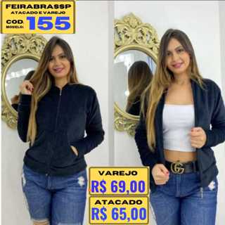 155 - Casaco Blusa Com Ziper E Capuz  Pelinhos Felpulda Soft Moda Feminina em Oferta na Shopee