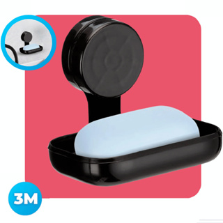 Suporte Sabonete em Barra Saboneteira de Parede Banheiro Fixação Dupla Face Sem Furo Preto Arthi em Oferta na Shopee