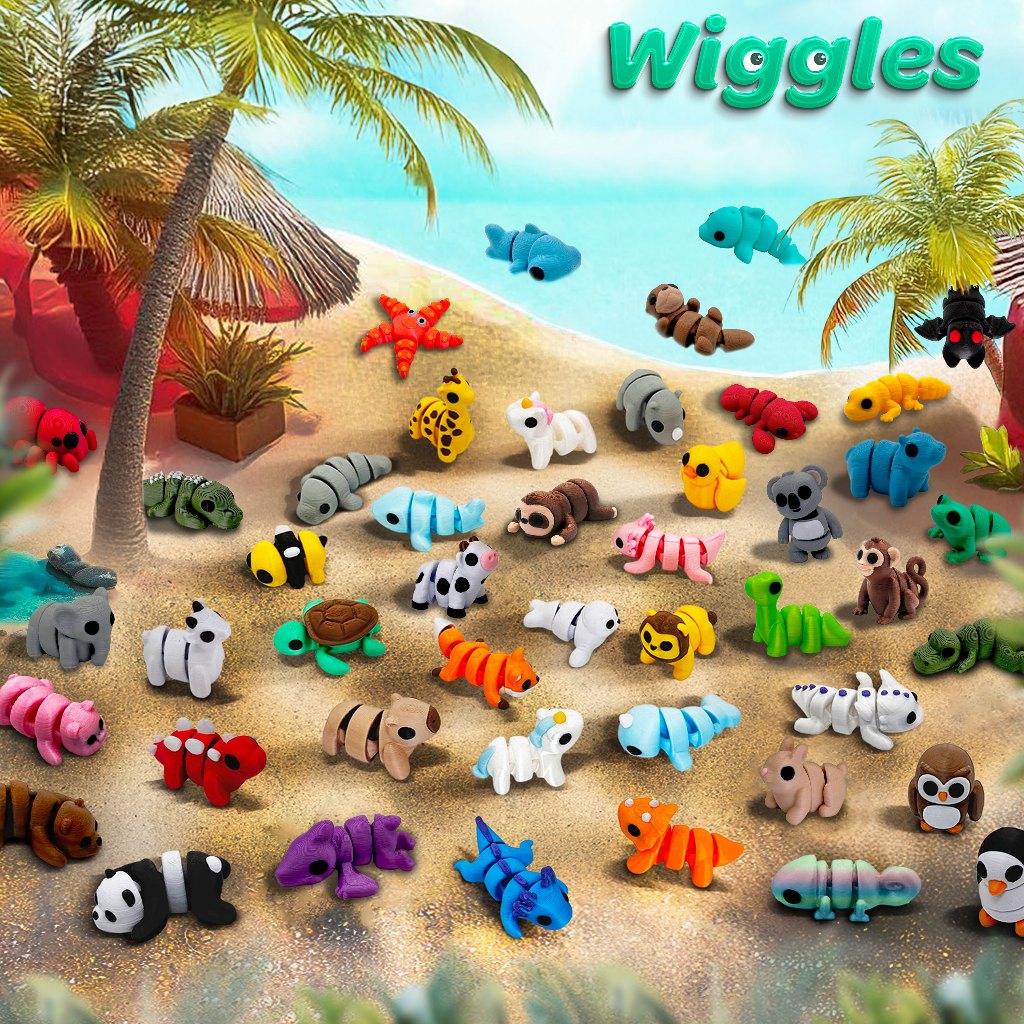 Kits Sortidos - Wiggles Mini Animais Flexíveis - Kits 12/16/24/32 unidades Bixinhos Chaveiro Fidget Lembrancinha em Oferta na Shopee