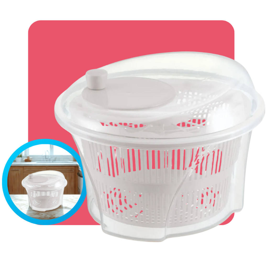Centrifuga Seca Secador Salada Vegetais Alfaces Legumes Verdura Frutas 4,5 Litros Arthi - Home & Living