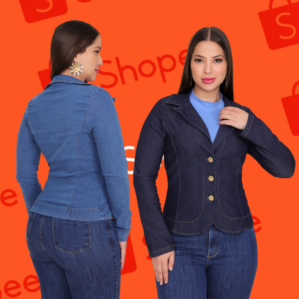 Jaqueta feminina linda casual, blazer feminino social, jaqueta de manga no jeans.