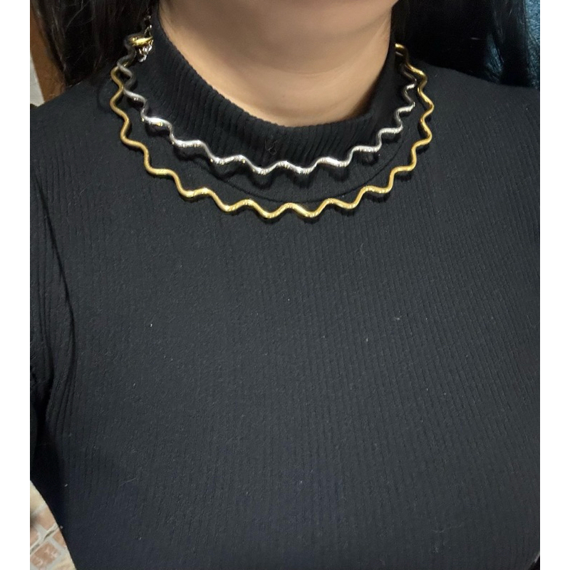 Colar aro organico ondulado choker gargantilha moderna blog acessório feminino de luxo gargantilha dourada ou prata