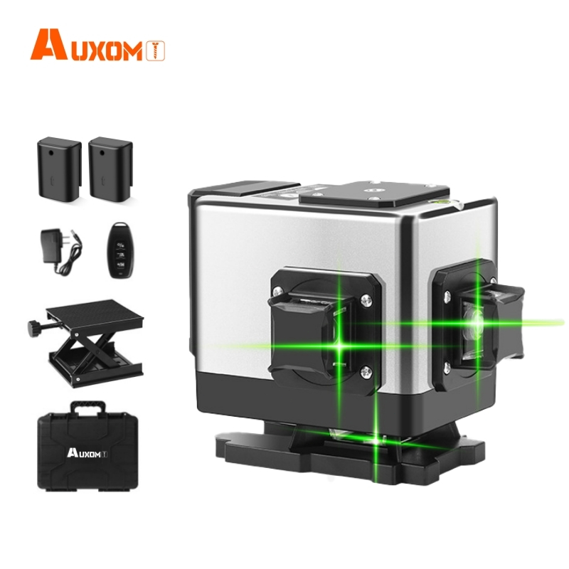 Kit Nível A Laser Profissional 12 Linhas - 2 Baterias, AUXOM Laser Nível 360°