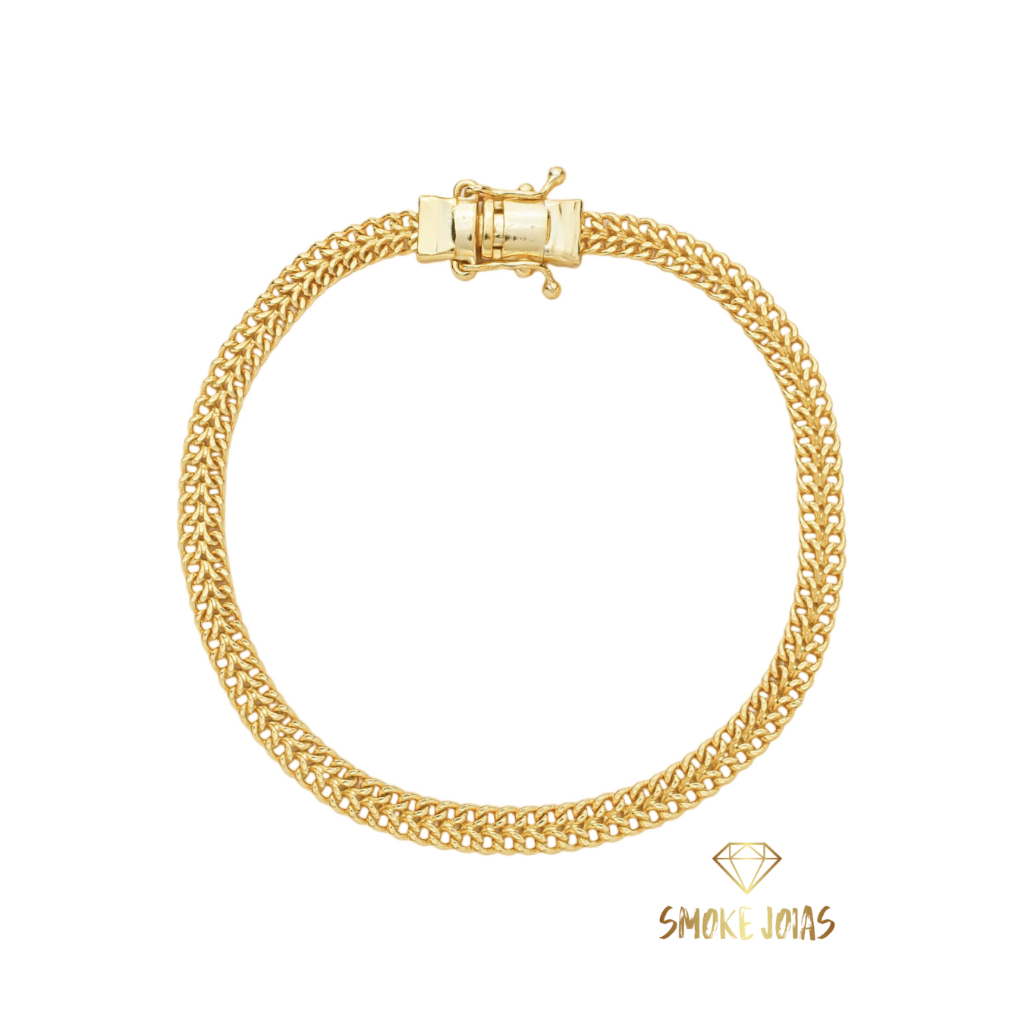 Pulseira Lacraia 4.3mm Banhada a Ouro 18K – Moeda Antiga – Joia de Luxo em Oferta na Shopee