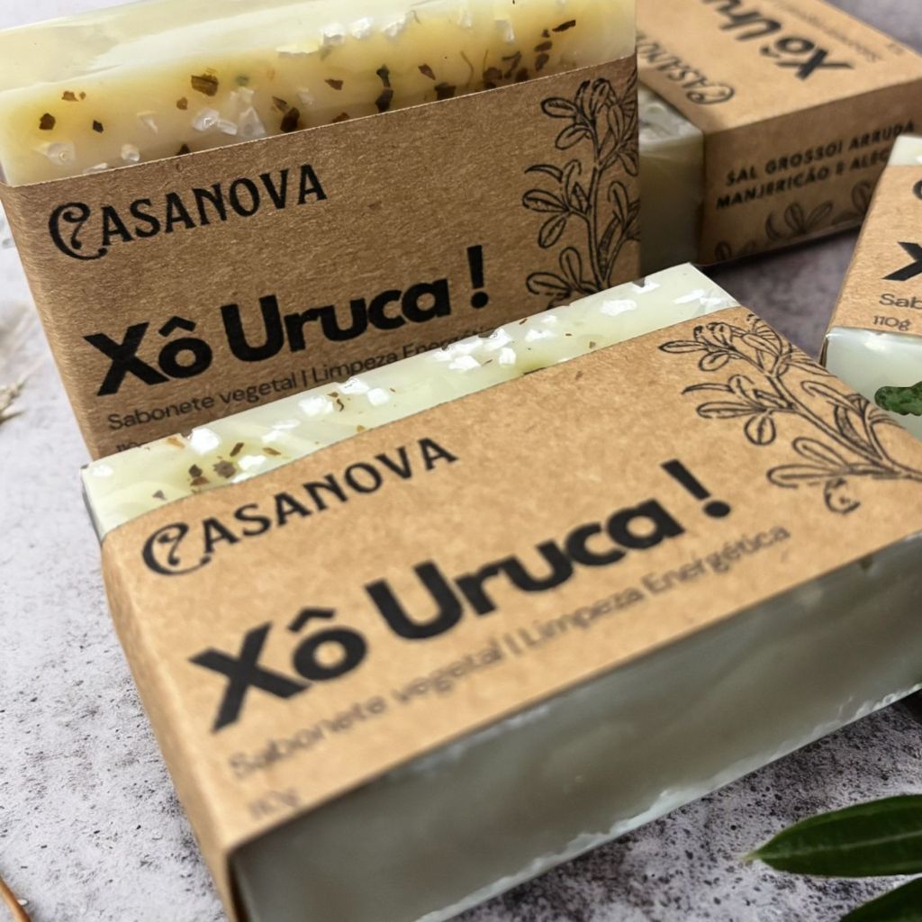Sabonete Glicerinado de Ervas e Sal Grosso Xô uruca - Descarrego.