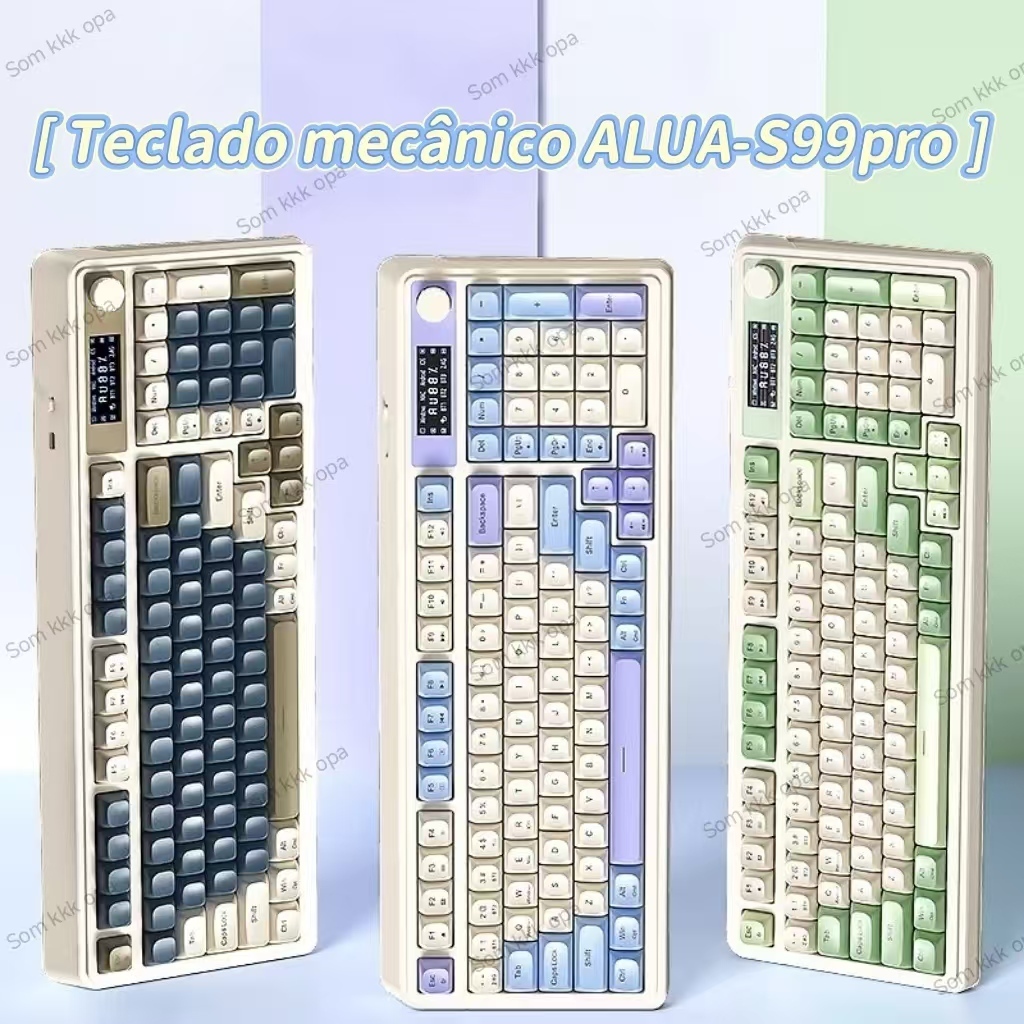 AULA S99 Pro teclado mecânico sem fio, teclado personalizado de troca quente de junta, teclado mecânico 2.4G / tipo-C/BT