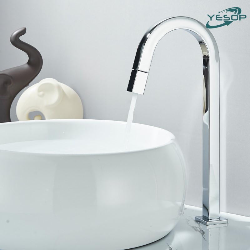 Torneira De Bacia Para Banheiro Aço Inoxidável Cromado único água fria Alta 35cm Yesop em Oferta na Shopee