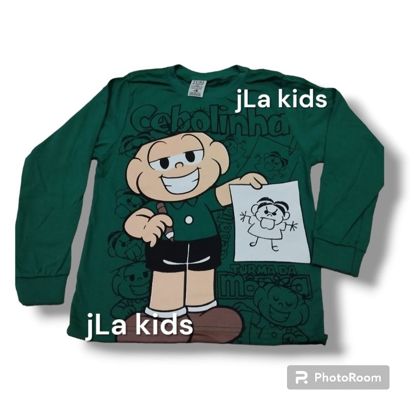 camiseta CEBOLINHA , CASCÃO, TURMA DA MÔNICA 100%algodão infantil manga curta ou longa