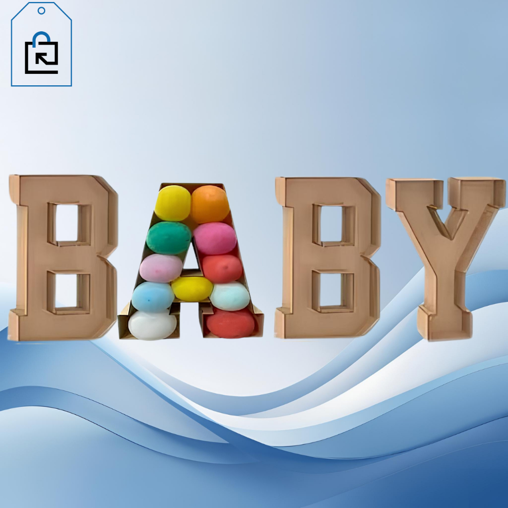 Kit Letras BABY 3D MDF Cru Decorativo Festas Cenários Chá de Bebê Chá Revelação Festa Infantil em Oferta na Shopee