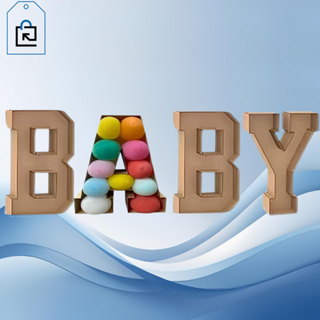 Kit Letras BABY 3D MDF Cru Decorativo Festas Cenários Chá de Bebê Chá Revelação Festa Infantil em Oferta na Shopee