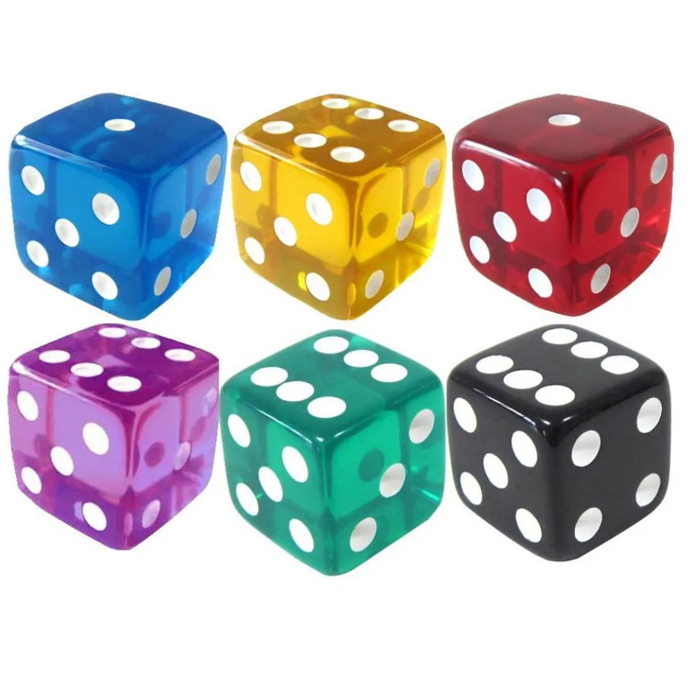 Conjunto Dados Kit para Jogos de tabuleiro Cartas RPG 14mm/16mm Colorido 6 Lados Tradicional