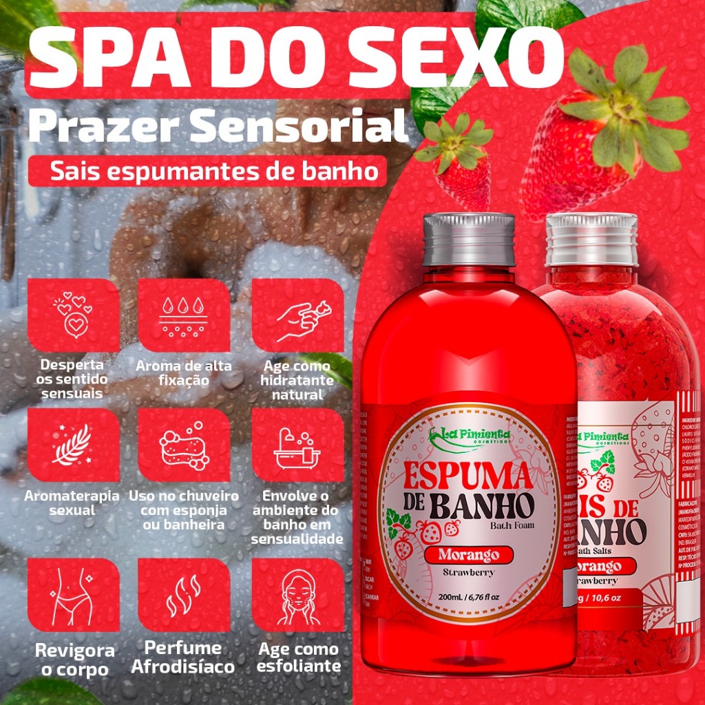 KIT AROMÁTICO COM SAIS E ESPUMAS DE BANHO SENSUAL PARA BANHEIRA, CHUVEIRO E OFURÔ