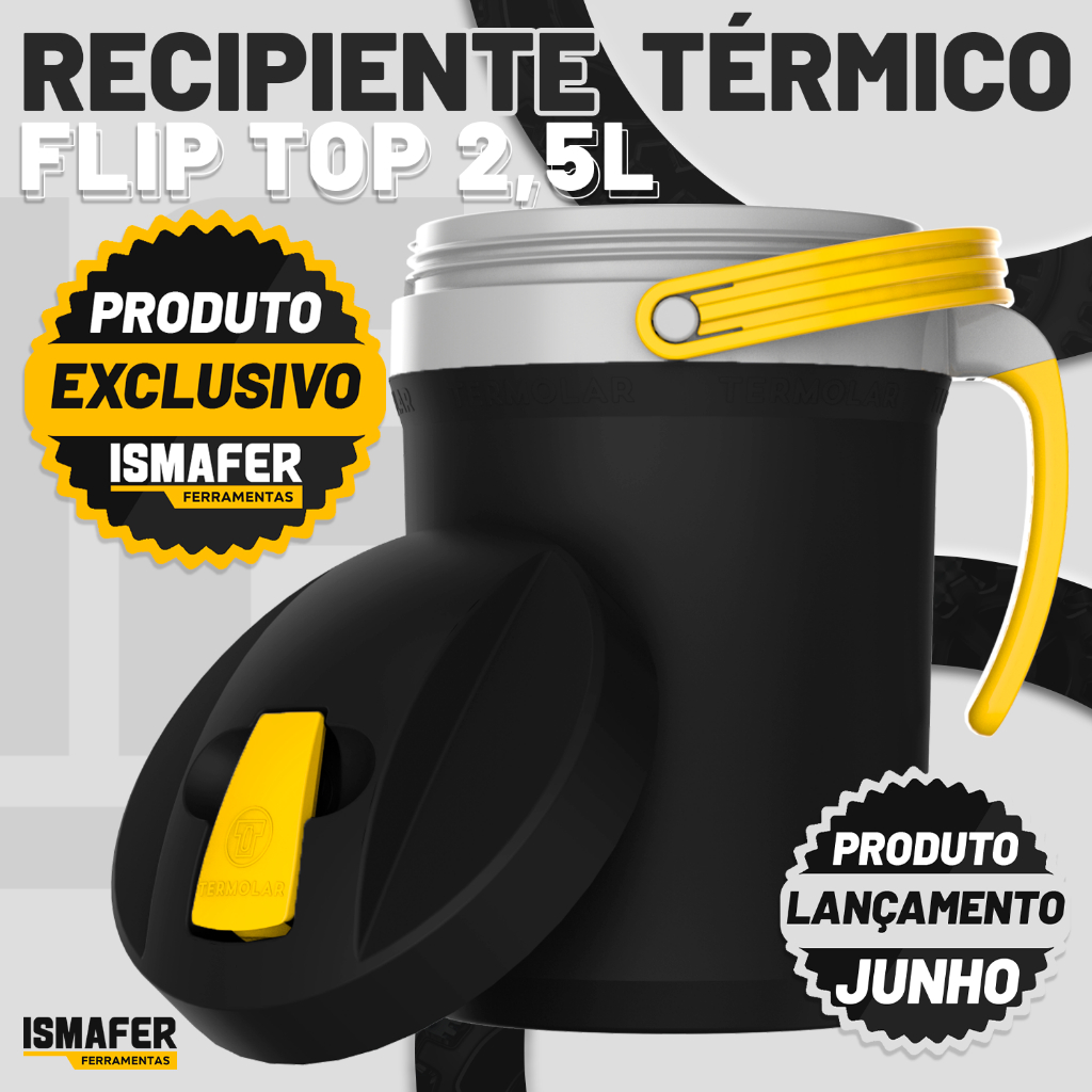 Jarra Térmica Fliptop 2.5l Preto E Amarelo Termolar em Oferta na Shopee