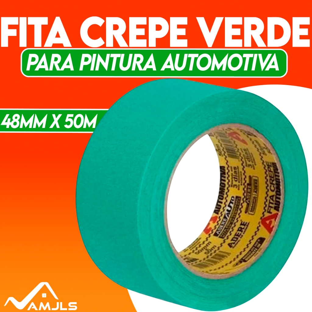 Kit Fita Crepe Automotiva Verde Adere 525 45mmx50m - Adere