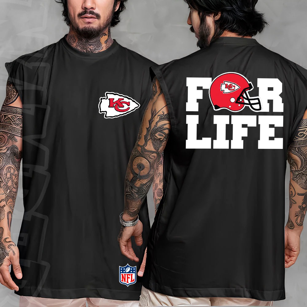 Camiseta regata machao oversized masculino futebol americano nfl for life Kansas Chiefs Longline algodao unissex