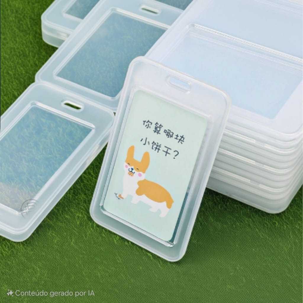 Porta Crachá Ultra resistente/estudantePorta Cartão Transparente Dupla Face Vertical