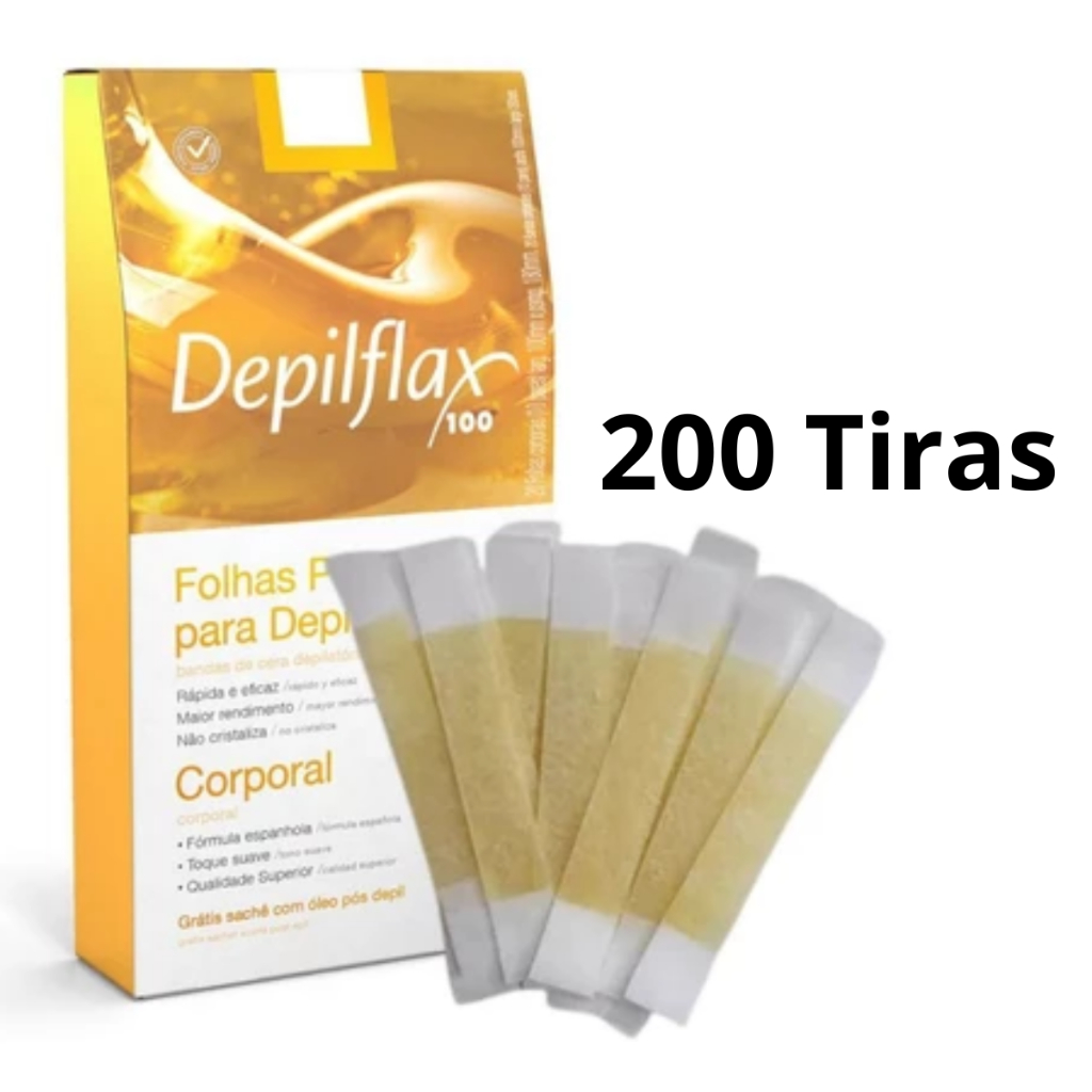 200 Tiras De Cera Pronta Sobrancelhas Buço Natural Depilflax em Oferta na Shopee