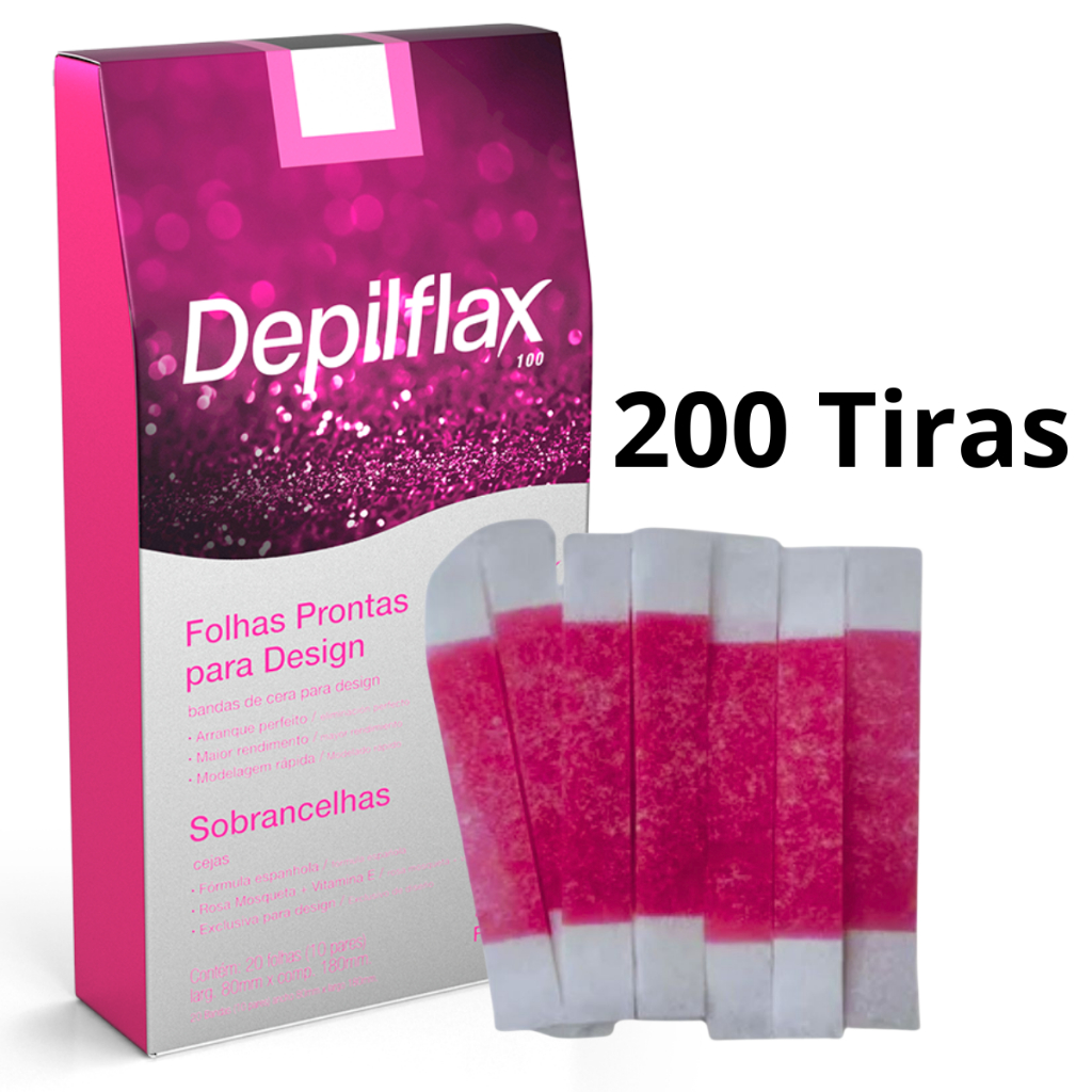 200 Tiras De Cera Pronta Sobrancelhas Buço Tutti Frutti Depilflax em Oferta na Shopee