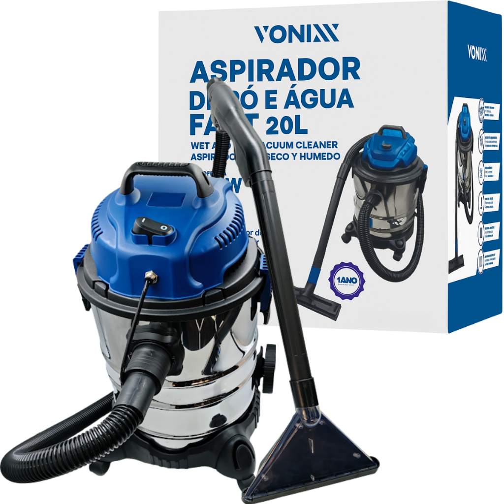 Aspirador de Pó e Água Fast 20L 1400w 127V 220V Vonixx