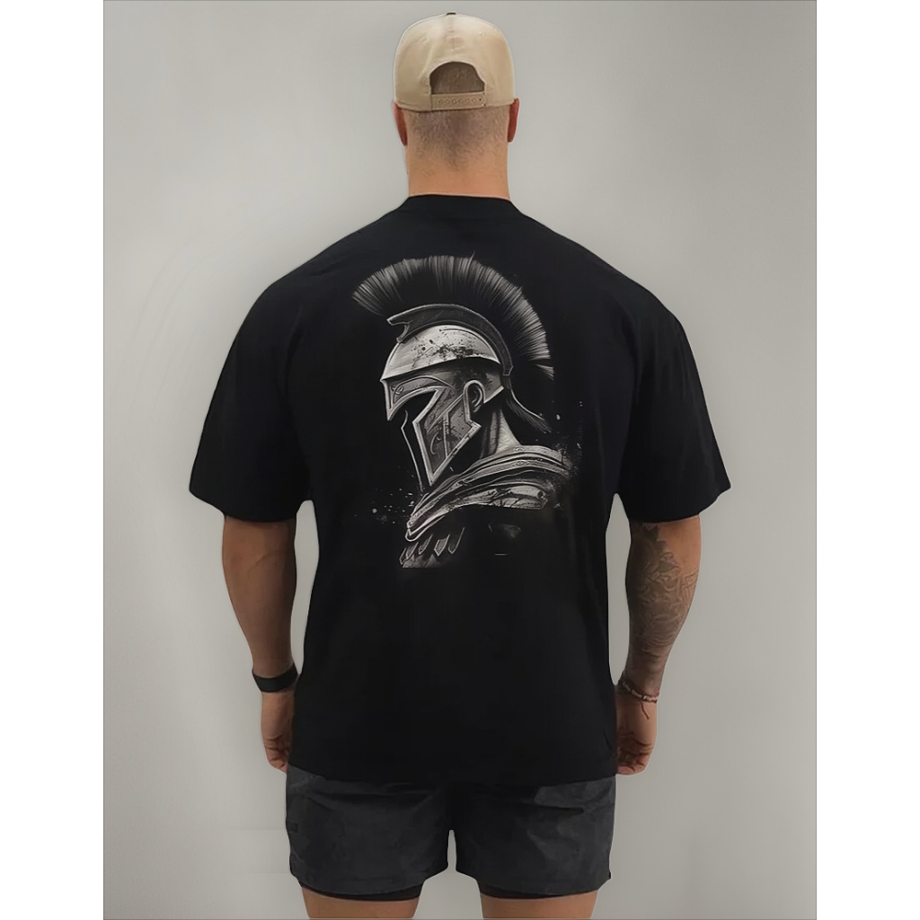 Camiseta Oversized Spartano Musculação Grande Algodão Streetwear Treino Academia
