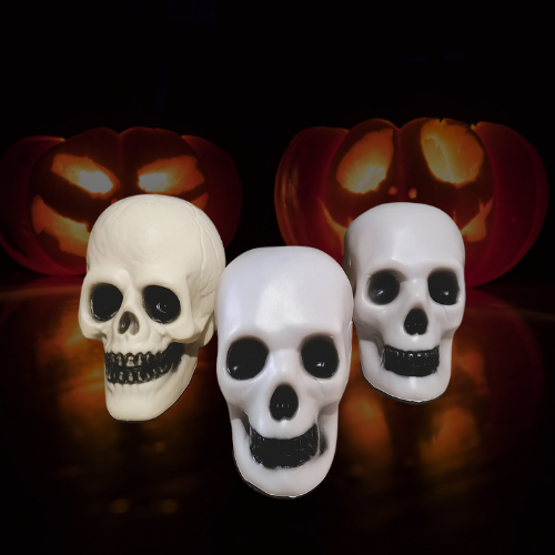 Crânio Decorativo Halloween Realista Unidade em PVC Caveira para Festa Enfeite VMP Festas