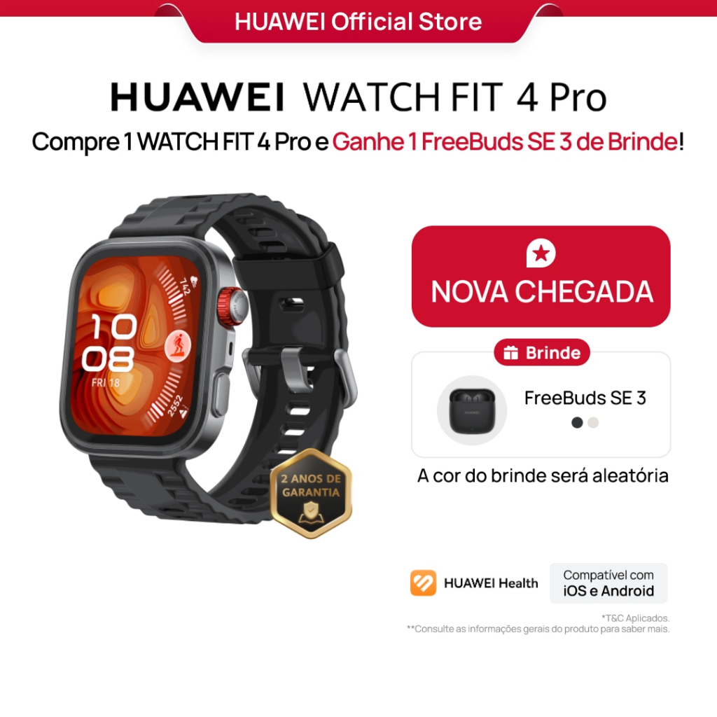 HUAWEI WATCH FIT 4 Pro | Relogio Smartchwatch | Esportes ao Ar Livre de Nível Profissional