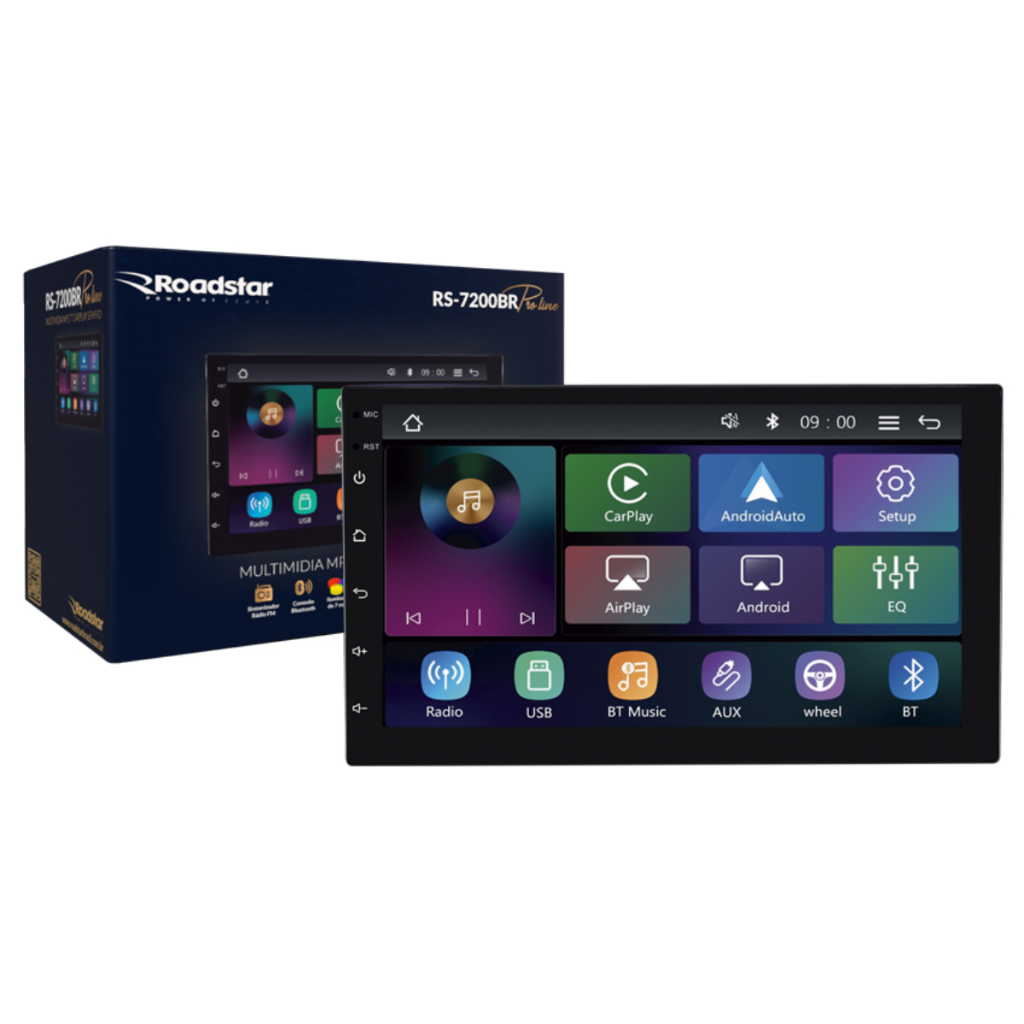 Central Multimídia Android Auto Carplay 7 Polegadas Sem Fio Roadstar Rs7200br Pro Line - Spare Parts and Accessories for Vehicles