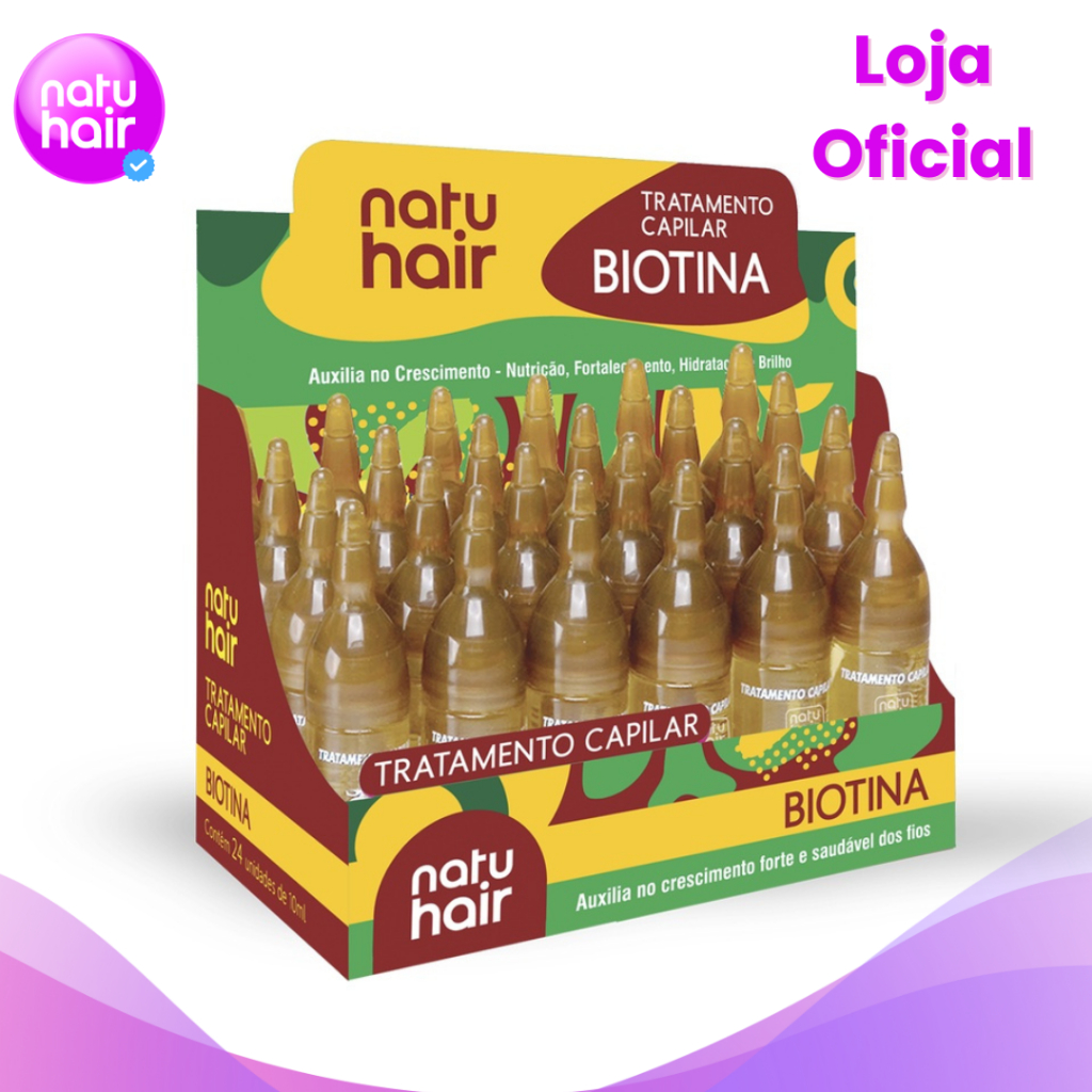 Kit 6 Ampolas de Tratamento Capilar Natuhair 10 ml - BIOTINA