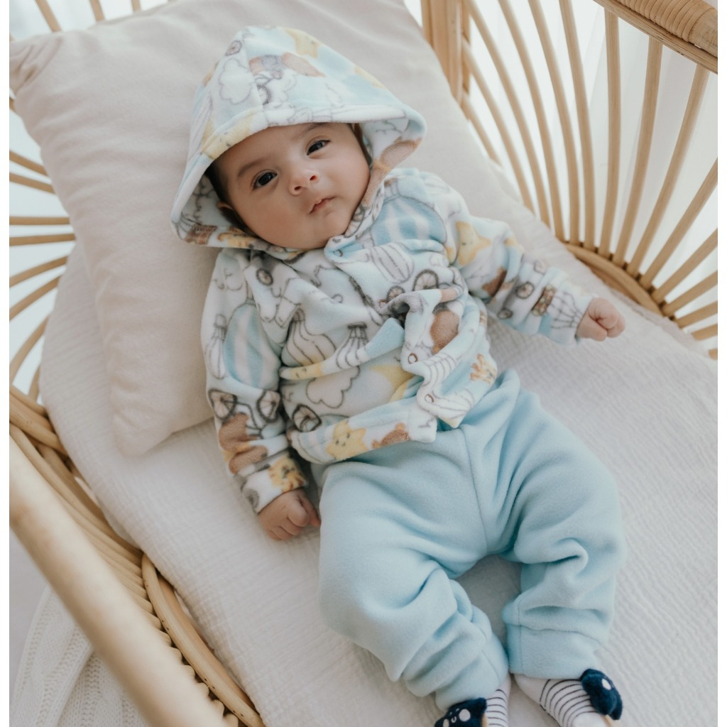 Conjunto Microsoft Bebê Com Capuz | Rosebud Quentinho e Confortável | P ao GG | Inverno
