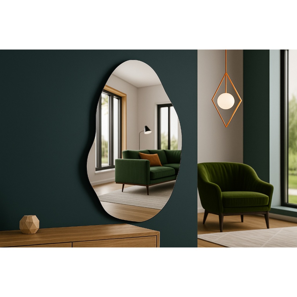 Espelho Orgânico Abstrato Pinterest Lançamento Grande Sala Banheiro Salão