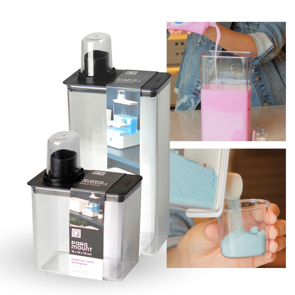 Kit Dispenser Organizador de Lavanderia 1,3l + 2,6L Porta Sabão Sabonete Liquido Amaciante Alvejante em Oferta na Shopee