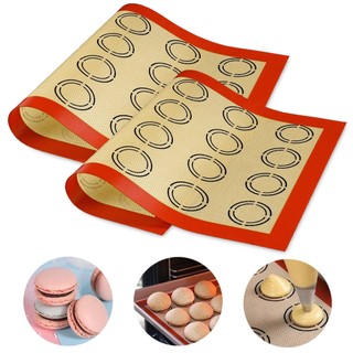 KIT Tapete De Silicone E Fibra De Vidro Antiaderente Culinário Assar Biscoitos Macarons F…