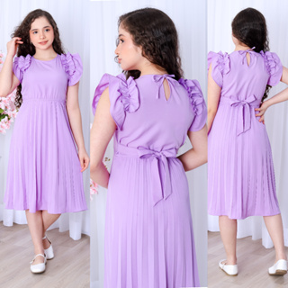 Vestido Juvenil Infantil Saia plissada com forro em Oferta na Shopee