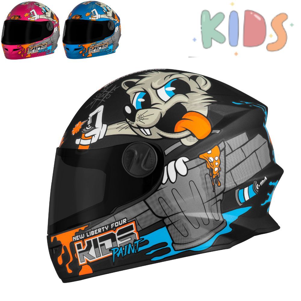 Capacete Fechado Infantil Pro Tork Liberty Four Kids Paint Fosco Viseira Fume em Oferta na Shopee