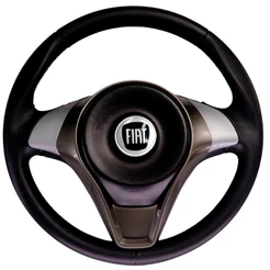 Volante Palio Sport Prata Emblema Logo Preto Uno Fiorino Tempra 1995 À 2000