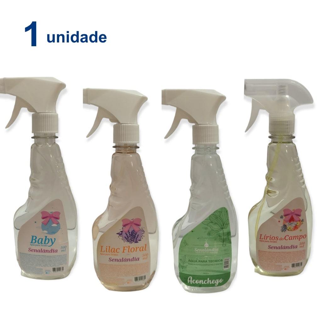 Água para Tecido Borrifador Gatilho 500ml Aromas Facilitador de Passar da Senalândia - Envio Já