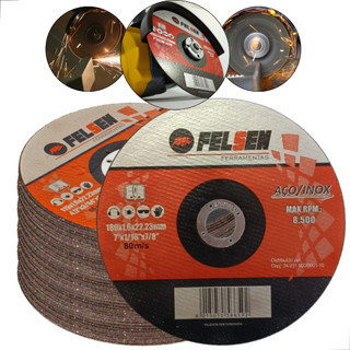 Kit 50 Discos De Corte Fino Inox ferro aço 180mm 7" polegadas Esmerilhadeira o melhor