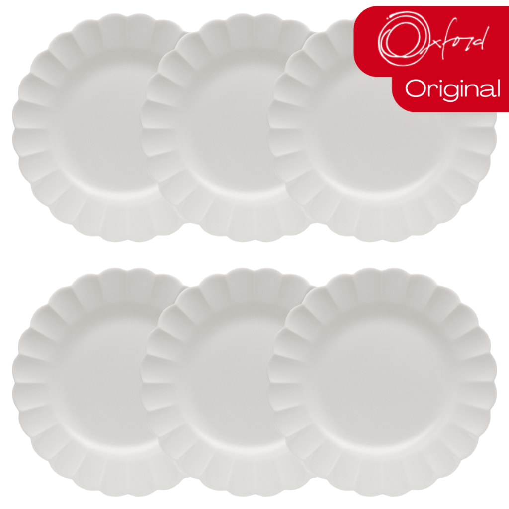 Jogo 6 Pratos Rasos Flora Camelia 27,5cm Porcelana Oxford em Oferta na Shopee