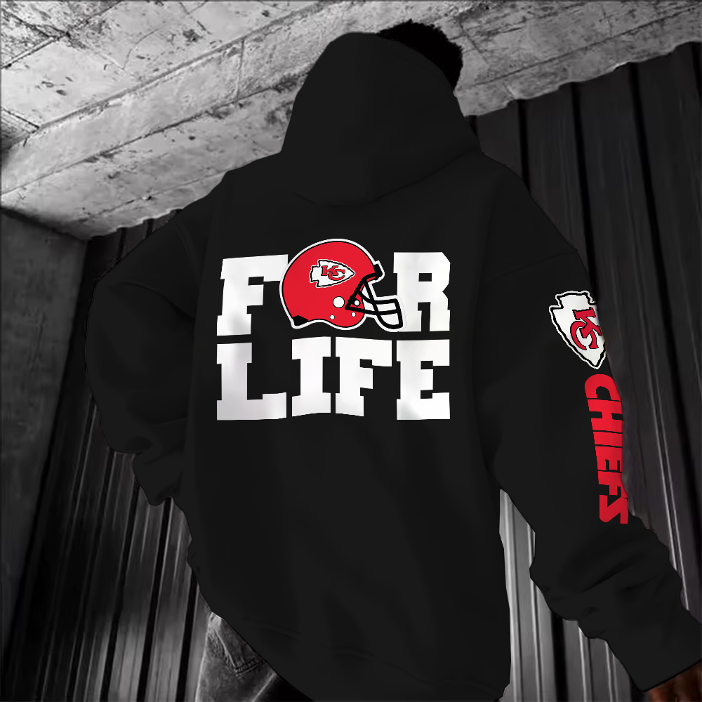 Blusa Moletom Canguru futebol americano nfl for life Kansas Casaco Feminino Masculino Flanelado Unissex Inverno Algodao