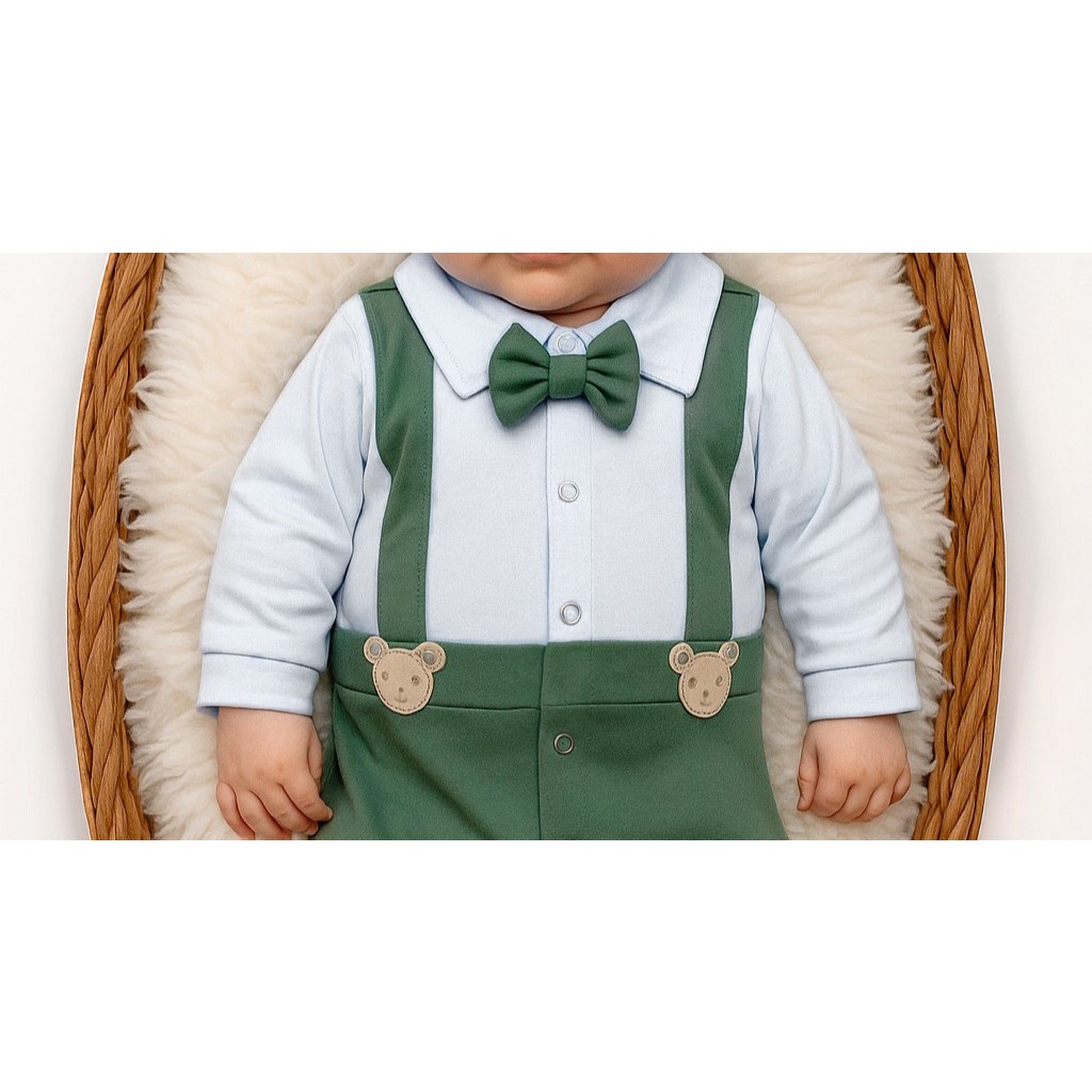 Lindo macacão bebê em malha 100% algodão antialérgico e macio Fabio