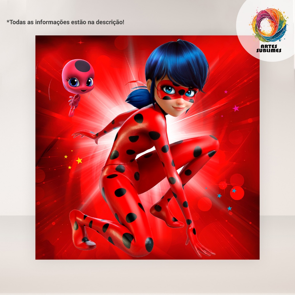 Painel Quadrado Joaninha Tam Diversos C/Elástico em Oferta na Shopee