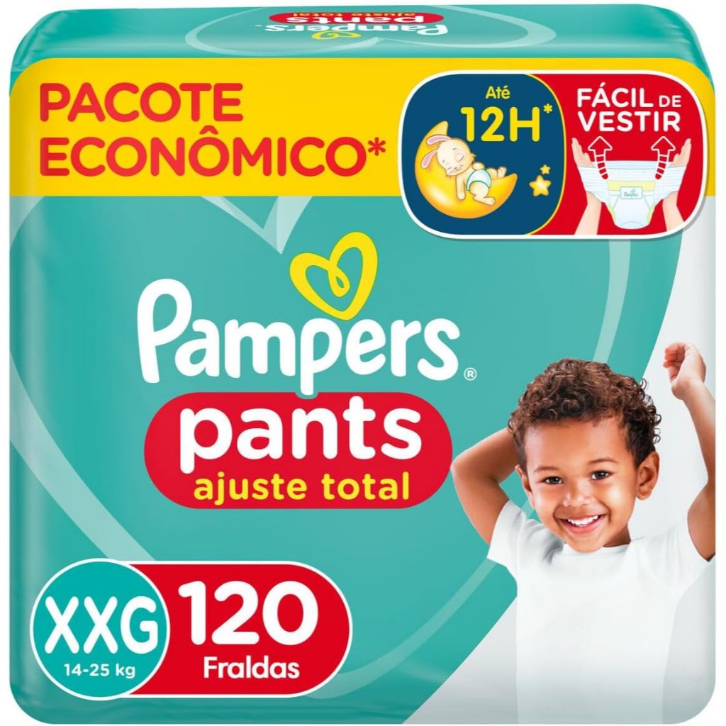 FRALDA PAMPERS PANTS AJUSTE TOTAL XXG PAMPERS 120UN