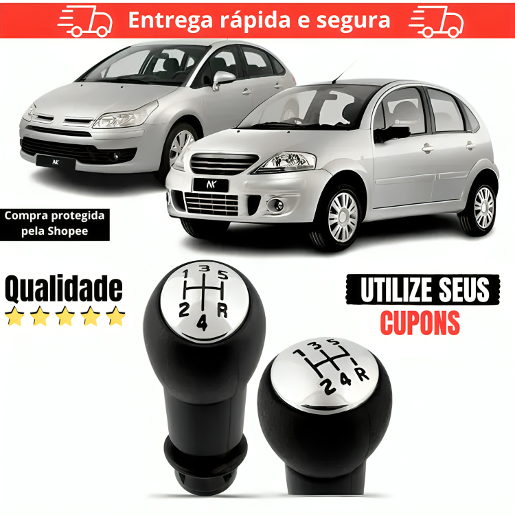 Bola Manopla De Cambio C3 2004 2005 2006 2007 2008 2009 2010 2011 2012 2013 2014 2015 C4 Xsara em Oferta na Shopee