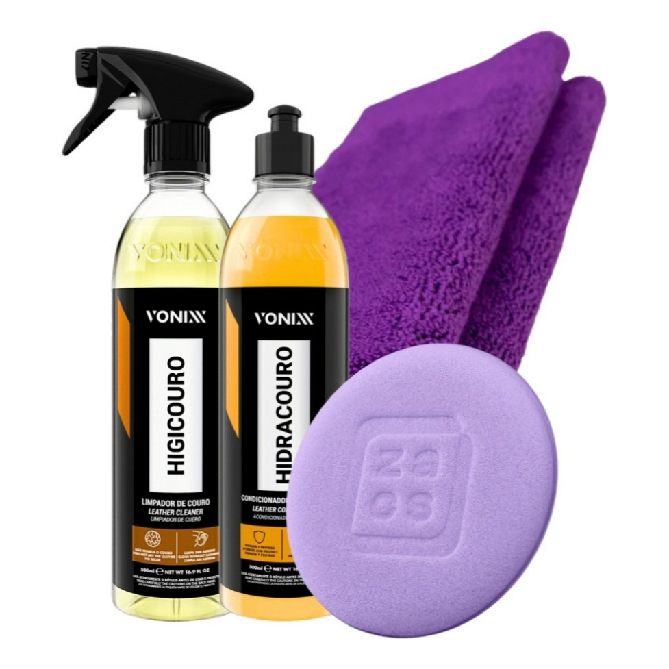 Kit Limpeza E Hidratação De Couro Vonixx - Limpa E Hidrata em Oferta na Shopee